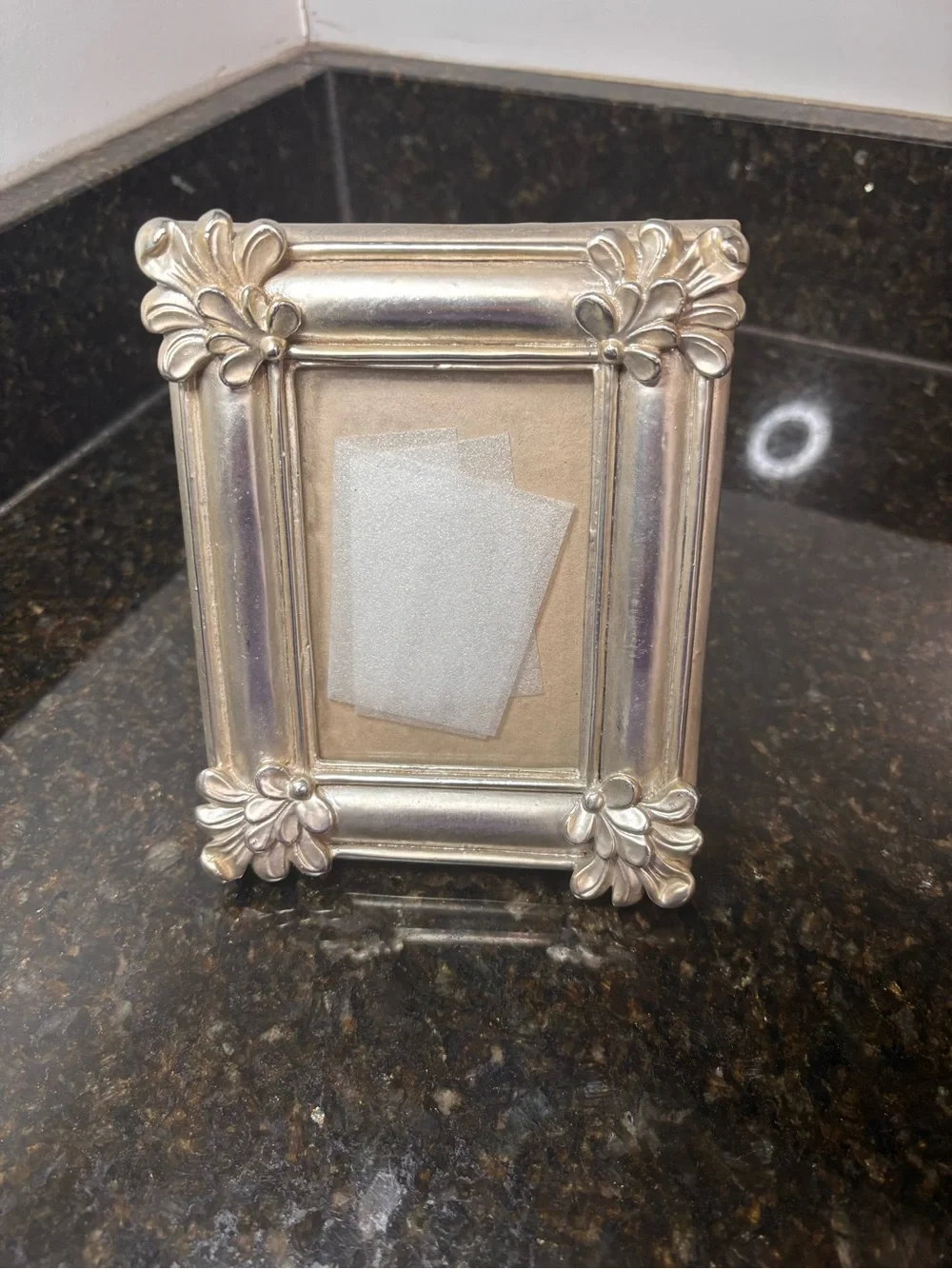 Vintage Pewter Accent Photo Frame-holds 3”x4.5” photo